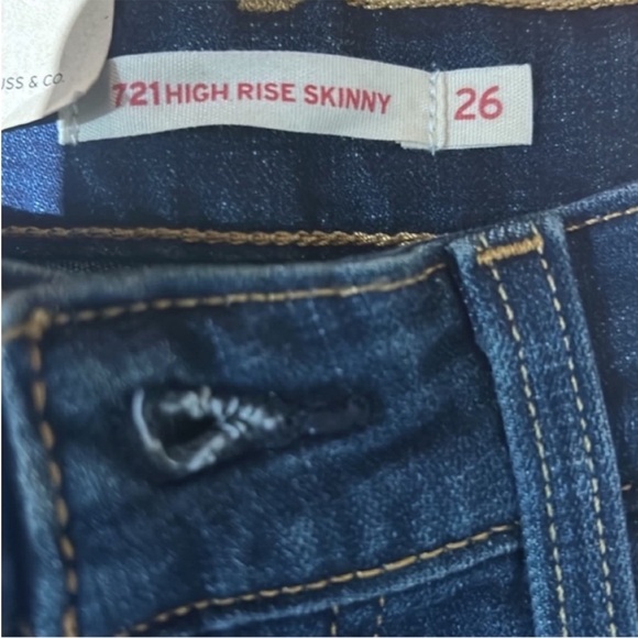 Women's Levi’s 721 High Rise Skinny Blue Jeans - Picture 3 of 8